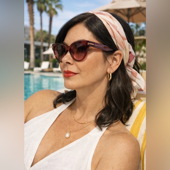 Tom Ford Bordeaux Gradient Cat Eye Sunglasses NWT | Burgundy TF Luxury Eyewear - Picture 3 of 13